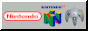 nintendo logo, n64 logo and an n64 controller in a row